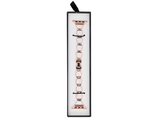 Bransoleta do smartwatcha GlacierX Pearl Glow Chain Bracelet Pink Moon do Apple Watch 38/40/41mm Różowo-Biała