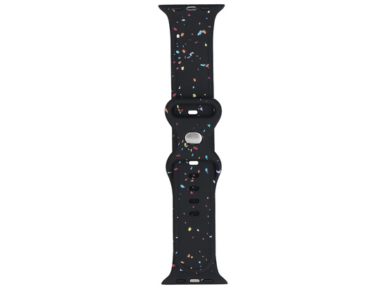 Pasek do smartwatcha GlacierX Silicone Loop Band Black Sprinkle do Apple Watch 42/44/45/49mm Czarny multikolor
