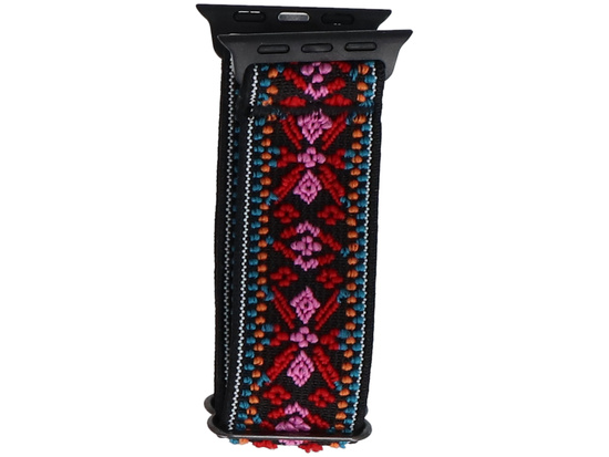 Neues Armband für die Smartwatch GlacierX Nylon Nomad Threads Oriental Rose für die Apple Watch 38/40/41mm Rot-Rosa