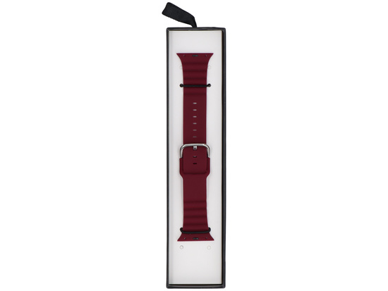 Pasek do smartwatcha GlacierX Silicone Grooved Burgundy do Apple Watch 38/40/41mm Burgundowy