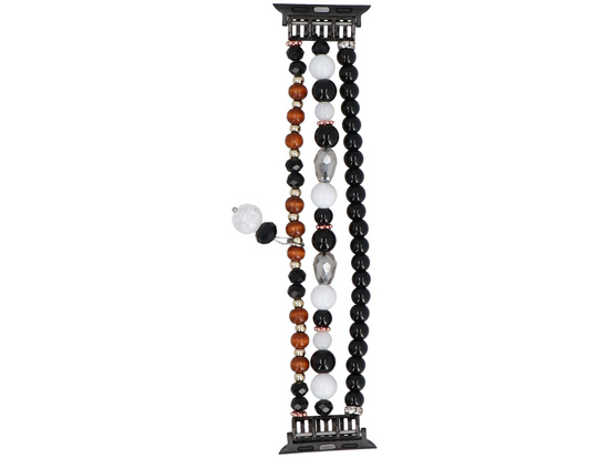 Bransoleta do smartwatcha GlacierX Multi Strand Beaded Charm Bracelet Black Amber do Apple Watch 38/40/41mm Czarno-bursztynowa