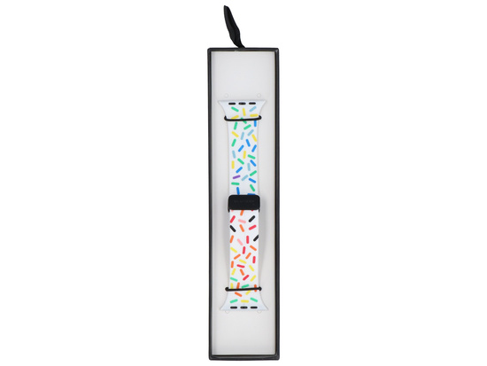 Pasek GlacierX Silicone Magnetic Buckle White Confetti do Apple Watch 42/44/45/49mm Wielokolorowy