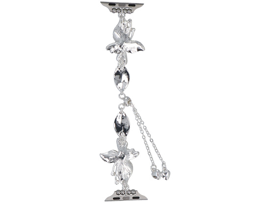 Bransoleta do smartwatcha GlacierX Slider Clasp Butterfly Motif Bracelet Celadon do Apple Watch 38/40/41mm Srebrno-Zielona