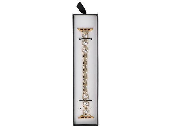 Bransoleta do smartwatcha GlacierX Zirconia Round Chain Bracelet Gold do Apple Watch 38/40/41mm złoty