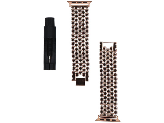 Bransoleta do smartwatcha GlacierX Hex Grid Bracelet Rose Gold do Apple Watch 38/40/41mm Różowy Złoty