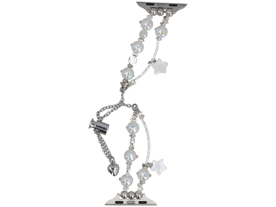 Bransoleta do smartwatcha GlacierX Slider Clasp Double Chain Cosmic Bracelet Silver Prism do Apple Watch 38/40/41mm Srebrno-kolorowa