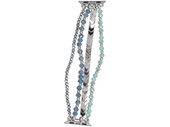 Bransoleta do smartwatcha GlacierX Multi Strand Beaded Bracelet Crystal Blue do Apple Watch 38/40/41mm Srebrno-niebieska