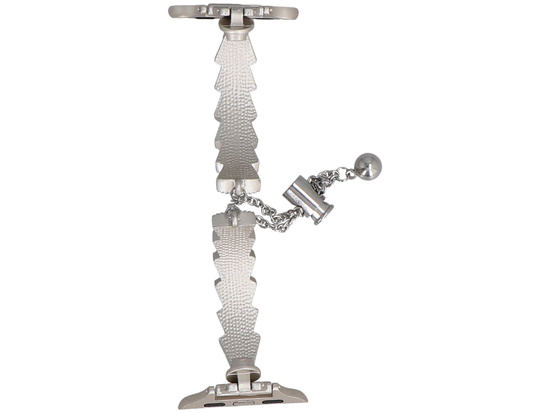 Bransoleta do smartwatcha GlacierX Slider Clasp Tidal Arc Bracelet Silver Pearl do Apple Watch 38/40/41mm Srebrno-Biała