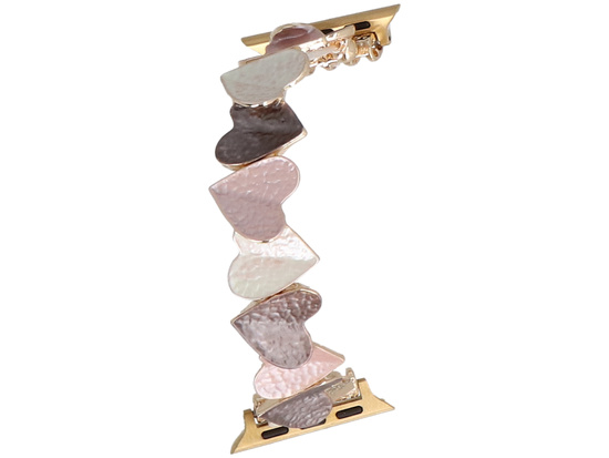Bransoleta do smartwatcha GlacierX Gleam Heartbeat Stretch Bracelet Rose Coffee do Apple Watch 38/40/41mm Brązowo-Róż.