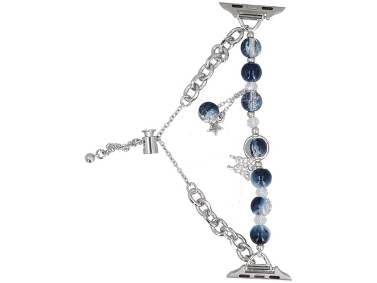 Neue Armbanduhr GlacierX Slider Clasp Layered Charm Bracelet Nightfall Silver für Apple Watch 38/40/41mm Silber-blau