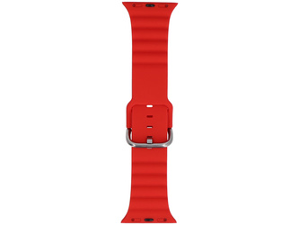 Pasek do smartwatcha GlacierX Silicone Grooved Crimson Red do Apple Watch 38/40/41mm Czerwony