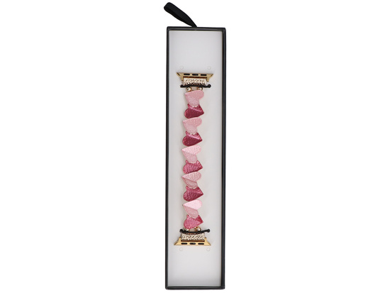 Bransoleta do smartwatcha GlacierX Gleam Heartbeat Stretch Bracelet Red Rose do Apple Watch 38/40/41mm Czerwono-Różowa