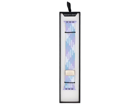 Pasek GlacierX Braided Magnetic Buckle Violet Candy do Apple Watch 38/40/41mm Biało-fioletowo-błękitny