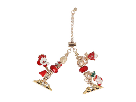 Bransoleta do smartwatcha GlacierX Slider Clasp Winter Charm Bracelet Christmas Red do Apple Watch 38/40/41mm Złota