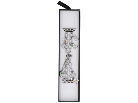 Neue Armbanduhr GlacierX Slider Clasp Double Chain Princess Bracelet Silver für Apple Watch 38/40/41mm Silber