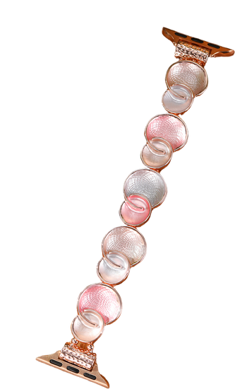 Bransoleta do smartwatcha GlacierX Gleam Bubbles Stretch Bracelet Rose do Apple Watch 38/40/41mm Różowa