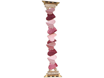 Neue Armbänder für die Smartwatch GlacierX Gleam Heartbeat Stretch Bracelet Red Rose für die Apple Watch 38/40/41mm Rot-Rosa