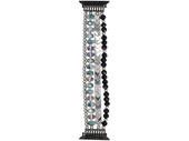 Bransoleta do smartwatcha GlacierX Multi Strand Beaded Bracelet Crystal Candy do Apple Watch 38/40/41mm Srebrno-czarno-kolorowa