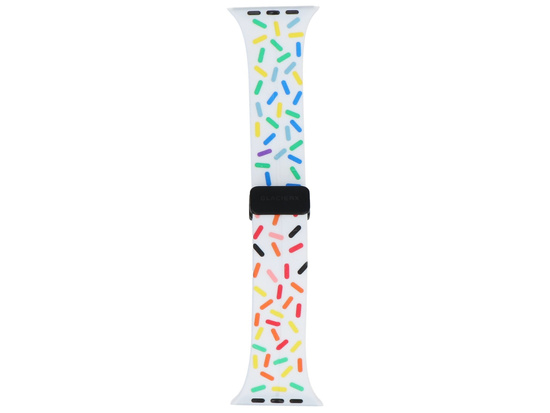 Pasek GlacierX Silicone Magnetic Buckle White Confetti do Apple Watch 42/44/45/49mm Wielokolorowy