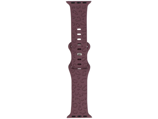 Pasek do smartwatcha GlacierX Silicone Leopard Vintage Mauve do Apple Watch 38/40/41mm Malwowy