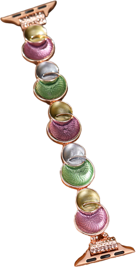 Bransoleta do smartwatcha GlacierX Gleam Bubbles Stretch Bracelet Dark Orchid do Apple Watch 38/40/41mm Fioletowo-Zielona