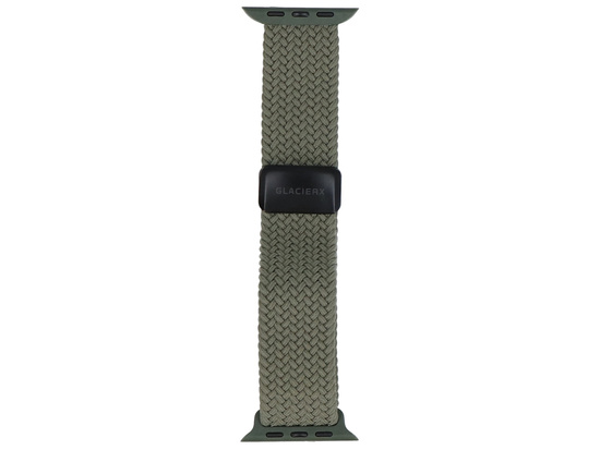 Pasek GlacierX Braided Magnetic Buckle Dark Olive do Apple Watch 42/44/45/49mm Oliwkowy