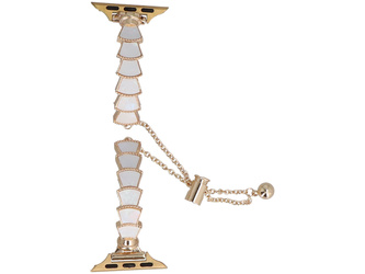 Bransoleta do smartwatcha GlacierX Slider Clasp Tidal Arc Bracelet Golden Moon do Apple Watch 38/40/41mm Złoto-Biała