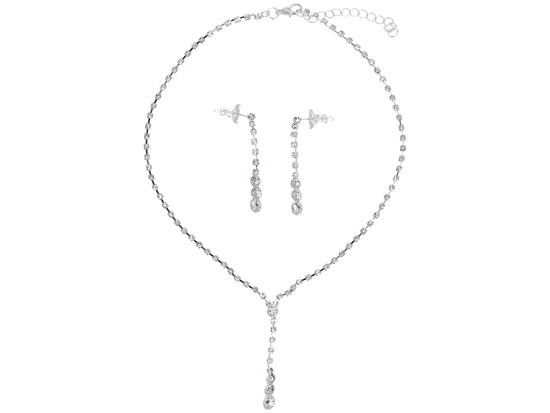 Komplet biżuterii Promienny Srebrny zestaw Naszyjnik + kolczyki