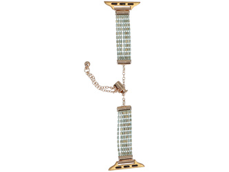 Neue Armbanduhr GlacierX Slider Clasp Multi Row Bracelet Cerulean Gleam für Apple Watch 38/40/41mm Silber-blau