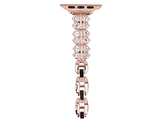 Neue Armbanduhr GlacierX Zirconia Clover Chain Bracelet Roségold für Apple Watch 38/40/41mm Farbe Roségold