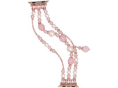 Bransoleta do smartwatcha GlacierX Triple Strand Beaded Charm Bracelet Rose Pearl do Apple Watch 38/40/41mm Różowa