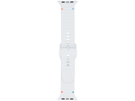 Pasek do smartwatcha GlacierX Silicone Colored Buckle White do Apple Watch 42/44/45/49mm Biały