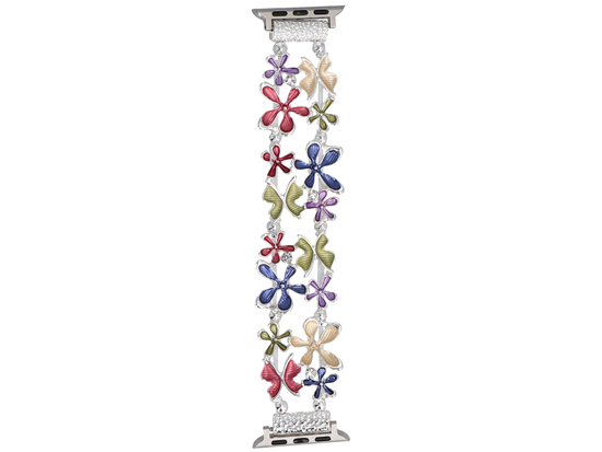 Bransoleta do smartwatcha GlacierX Gleam Flowers Stretch Bracelet Joyful Splash do Apple Watch 38/40/41mm Wielokolorowa