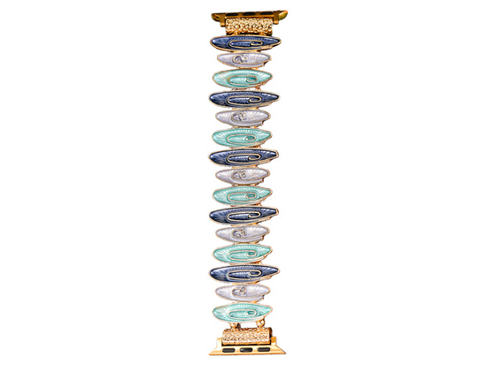 Neue Armbänder für die Smartwatch GlacierX Gleam Waves Stretch Bracelet Coastal Blue für die Apple Watch 38/40/41mm Meerblau