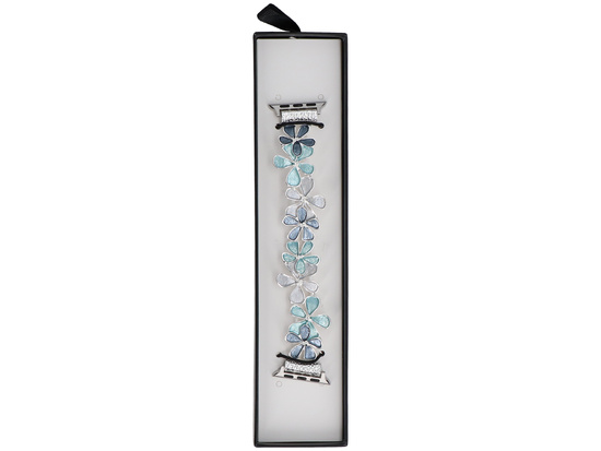 Bransoleta do smartwatcha GlacierX Gleam Plumeria Stretch Bracelet Coastal Blue do Apple Watch 38/40/41mm Niebiesko-Zielona