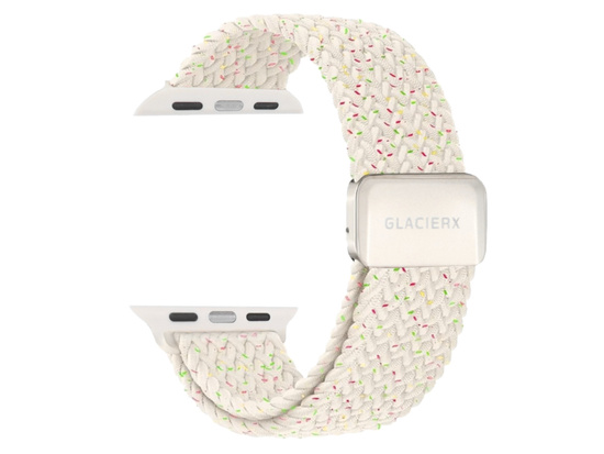 Neues Armband für die Smartwatch GlacierX Geflochtene Magnetische Schnalle Vanilla Sprinkle für die Apple Watch 38/40/41mm Cremefarben mit bunten Akzenten