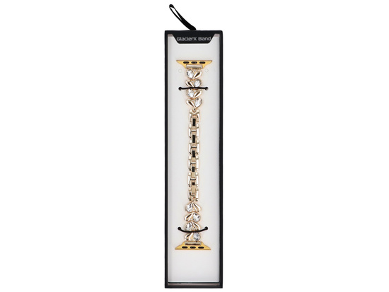 Neue Armbanduhr GlacierX Heart Chain Bracelet Gold für Apple Watch 38/40/41mm Farbe Gold