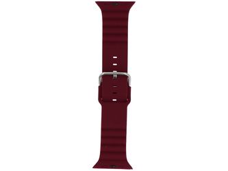 Pasek do smartwatcha GlacierX Silicone Grooved Burgundy do Apple Watch 42/44/45/49mm Burgundowy