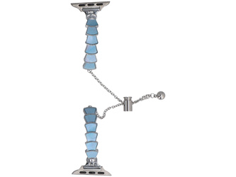 Neue Armbanduhr GlacierX Slider Clasp Tidal Arc Bracelet Silver Sea für Apple Watch 38/40/41mm Silber-Blau