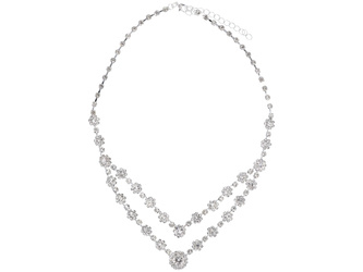 Komplet biżuterii Uroczy Srebrny zestaw Naszyjnik + kolczyki