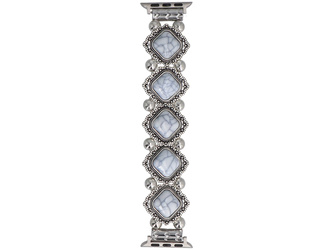 Bransoleta do smartwatcha GlacierX Vintage Stones Stretch Bracelet Marbled White do Apple Watch 38/40/41mm Biała