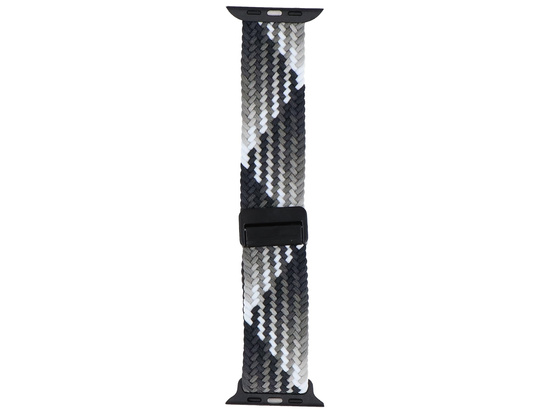 Neues Armband GlacierX Geflochtene Magnetische Schnalle Ebony Mosaic für Apple Watch 42/44/45/49mm Schwarz-weiß Ombre