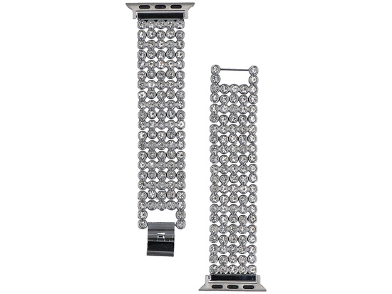 Bransoleta do smartwatcha GlacierX Zirconia Grid Bracelet Silver do Apple Watch 38/40/41mm Srebrna