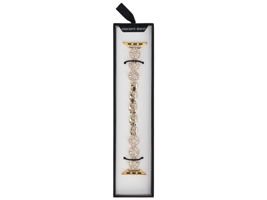 Bransoleta do smartwatcha GlacierX Zirconia Flower Chain Bracelet Gold do Apple Watch 38/40/41mm złoty