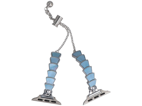 Bransoleta do smartwatcha GlacierX Slider Clasp Tidal Arc Bracelet Silver Sea do Apple Watch 38/40/41mm Srebrno-Niebieska