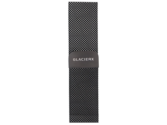 Neue Armbanduhr GlacierX Milanese Magnetic Strap Schwarz Mesh 22mm