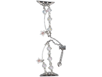 Bransoleta do smartwatcha GlacierX Slider Clasp Double Chain Cosmic Bracelet Silver Prism do Apple Watch 38/40/41mm Srebrno-kolorowa