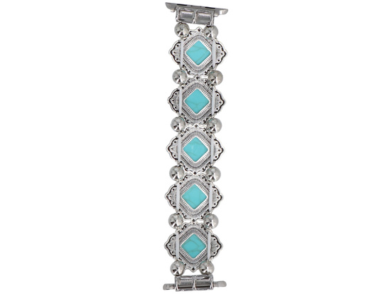 Bransoleta do smartwatcha GlacierX Vintage Stones Stretch Bracelet Marbled Turquoise do Apple Watch 38/40/41mm Miętowa