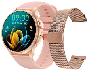 Smartwatch GlacierX Aura Rose Gold Pasek i Bransoleta mesh GX-AR60 BM