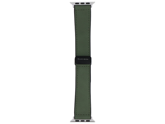 GlacierX Pasek Leather Magnetic Buckle Stone Green do Apple Watch 42/44/45/49mm Nefrytowy Zielony